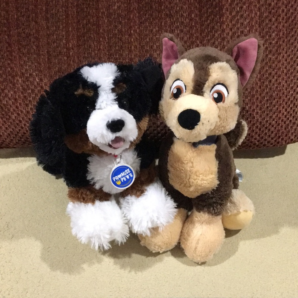 Plush Dog Toy Set - Brown and Black